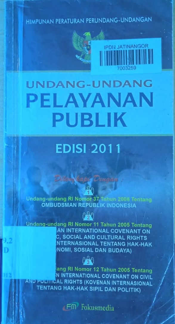 Cover UNDANG-UNDANG PELAYANAN PUBLIK / INDONESIA