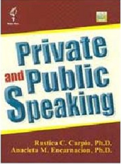 Cover PRIVATE AND PUBLIC SPEAKING / RUSTICA C.CARPIO, Ph.D.