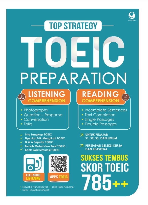 Cover TOP STRATEGY TOEIC PREPARATION :  LISTENING COMPREHENSION READING COMPREHENSION / NISWATIN NURUL HIDAYATI
