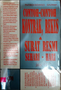 Cover CONTOH-CONTOH KONTRAK, REKES & SURAT RESMI SEHARI-HARI JILID 11 / SUDARGO GAUTAMA