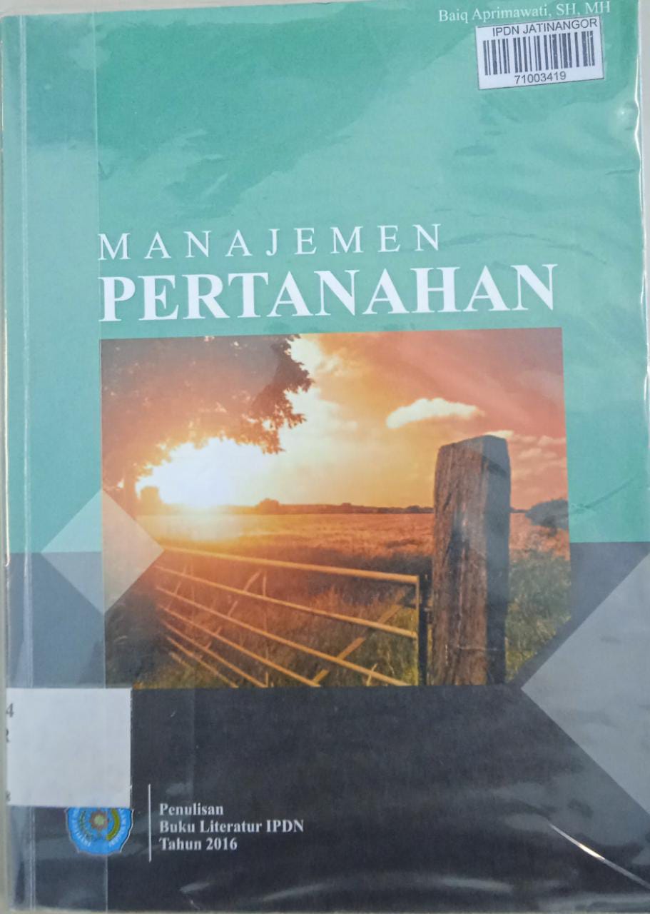 Cover MANAJEMEN PERTANAHAN / BAIQ APRIMAWATI, SH, MH.