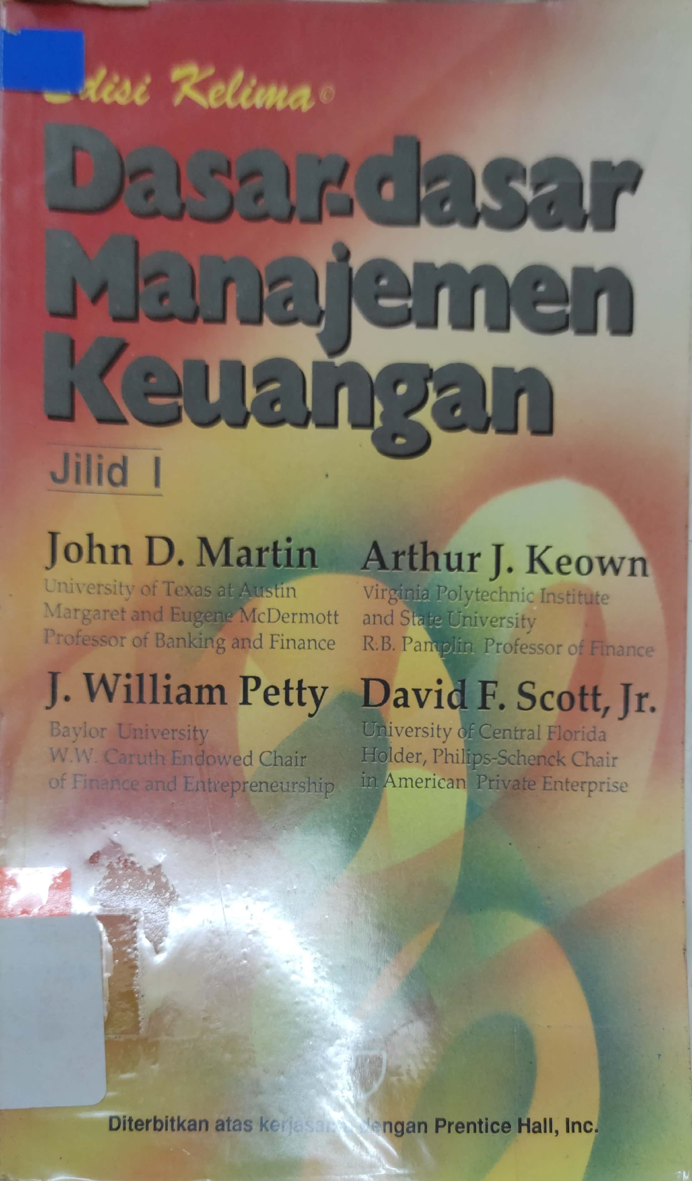 Cover DASAR-DASAR MANAJEMEN KEUANGAN / JOHN D. MARTIN