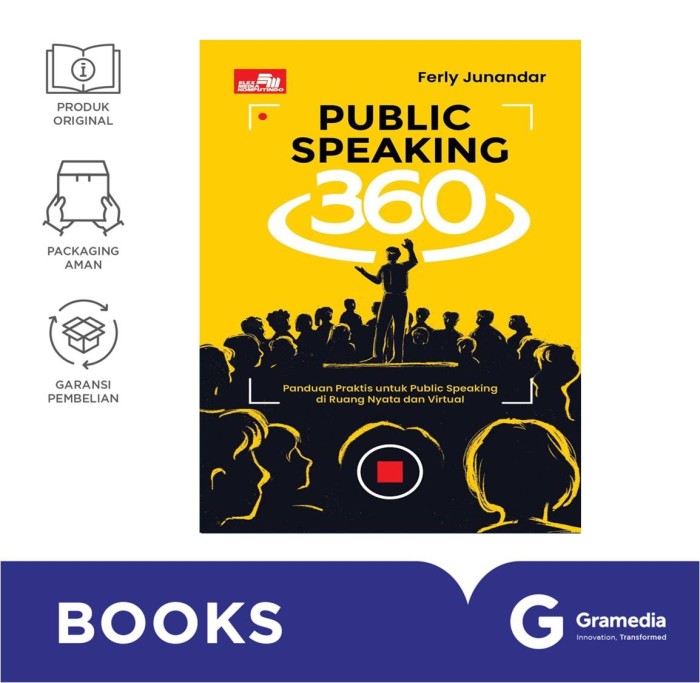 Cover PUBLIC SPEAKING 360 :  Panduan Praktis Untuk Public Speaking di Ruang Nyata dan Virtual / FERLY JUNANDAR
