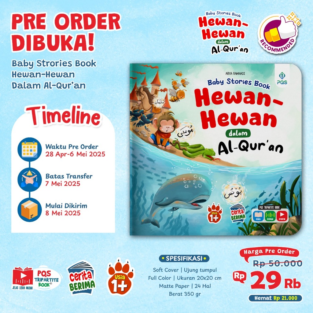 Cover BABY STORIES BOOK :  HEWAN - HEWAN DALAM AL-QUR'AN / ARYA RAHMADI