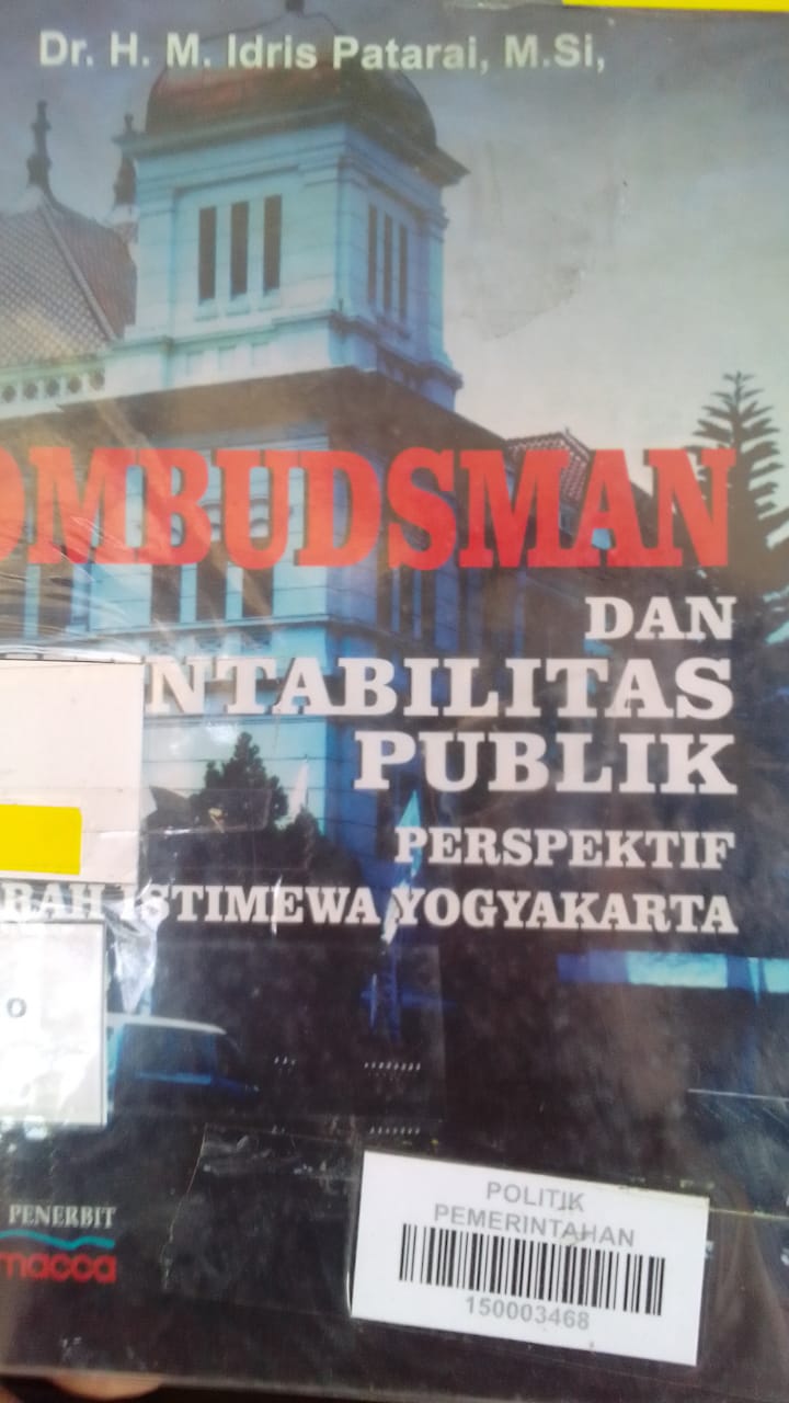 Cover OMBUDSMAN DAN AKUNTABILITAS PUBLIK :  PERSPEKTIF DAERAH ISTIMEWA YOGYAKARTA / DR.H.M. IDRIS PATARAI,M.Si.