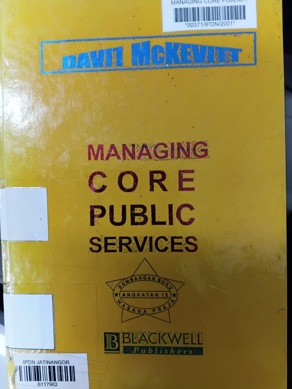 Cover MANAGING CORE PUBLIC SERVICES / DAVID MCKEVITT
