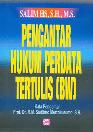 Cover PENGANTAR HUKUM PERDATA TERTULIS (BW) / SALIM