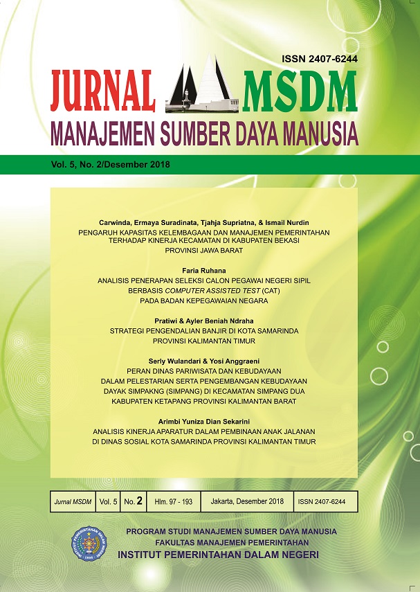Cover JURNAL MSDM / MANAJEMEN SUMBER DAYA MANUSIA :  VOL.5 NO.2 / DESEMBER 2018 / ZULKARNAEN ILYAS