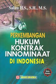 Cover PERKEMBANGAN HUKUM KONTRAK INNOMINAAT DI INDONESIA / SALIM