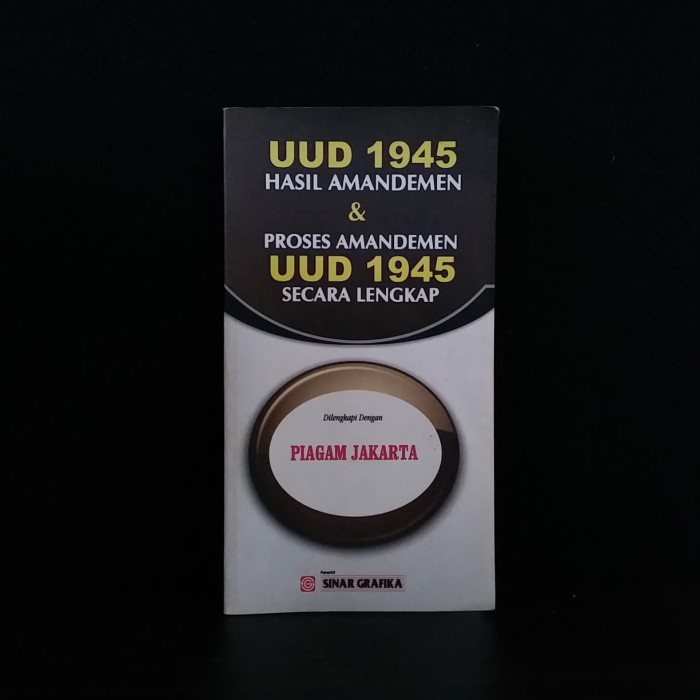 Cover UUD 1945 HASIL AMANDEMEN & PROSES AMANDEMEN UUD 1945 SECARA LENGKAP :  Dilengkapi Dengan PIAGAM JAKARTA / INDONESIA