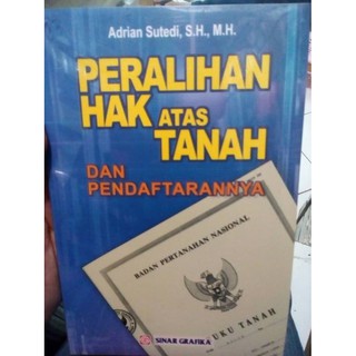 Cover PERALIHAN HAK ATAS TANAH DAN PENDAFTARANNYA / ADRIAN SUTEDI,S.H.,M.H