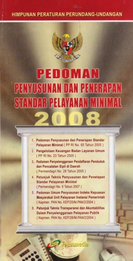 Cover PEDOMAN PENYUSUNAN DAN PENERAPAN STANDAR PELAYANAN MINIMAL (SPM) / TIM FOKUSMEDIA