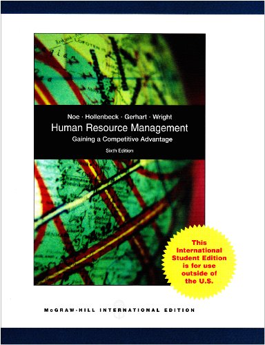 Cover HUMAN RESOURCE MANAGEMENT :  Gaining A Competitive Advantage / RAYMOND A. NOE