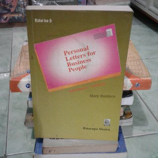Cover PERSONANL LETTERS FOR BUSINESS PEOPLE / MARY BOSTICCO