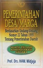 Cover PEMERINTAHAN DESA/MARGA :  Berdasarkan Undang-Undang Nomor 22 Tahun 1999 Tentang Pemerintahan Daerah / Prof. Drs. HAW.WIDJAJA