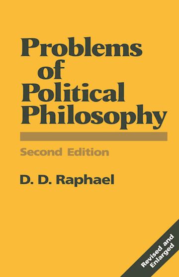 Cover PROBLEMS OF POLITICAL PHILOSOPHY / D.D. RAPHAEL