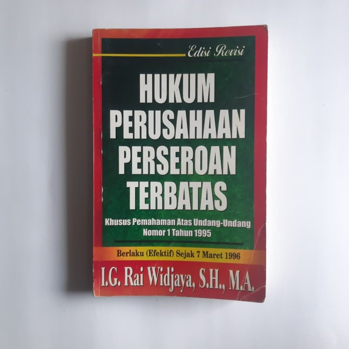 Cover HUKUM PERUSAHAAN PERSEROAN TERBATAS / RAI