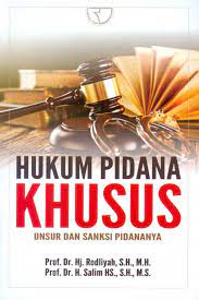 Cover HUKUM PIDANA KHUSUS UNSUR DAN SANKSI PIDANANYA / RODLIYAH